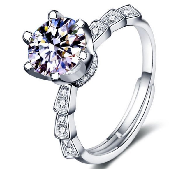 Jewelry - Certified 1ct. t.w. Diamond Moissanite Engagement Ring NEW E